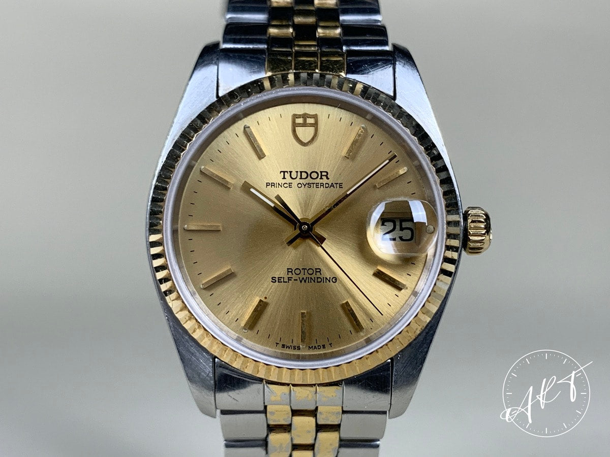 Tudor Prince Oysterdate Gold Dial Two-Tone 18K Gold & SS Auto Watch 75203