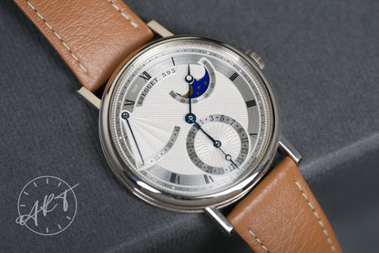 Breguet Classique Moonphase Silver Dial 18K WG Auto Watch 7137BB w/ Paper