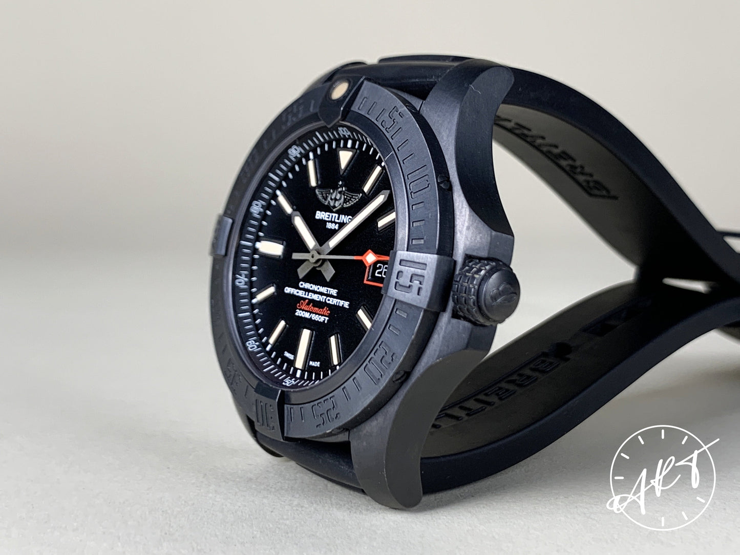 Breitling Avenger “Blackbird” Black DLC Titanium Auto Diver Watch V17311 BP