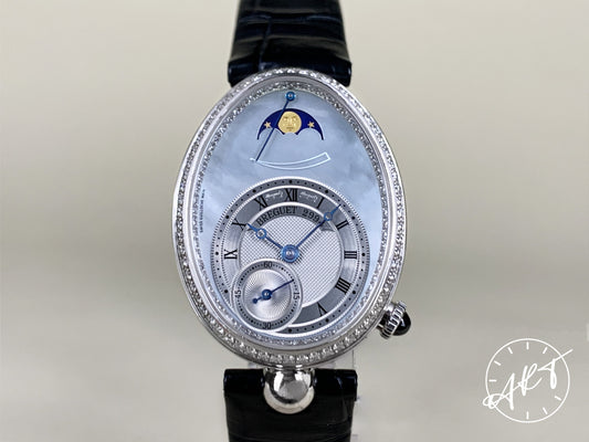 Breguet Reine de Naples Moonphase MOP Dial 18K WG Oval Ladies Watch w/ Papers