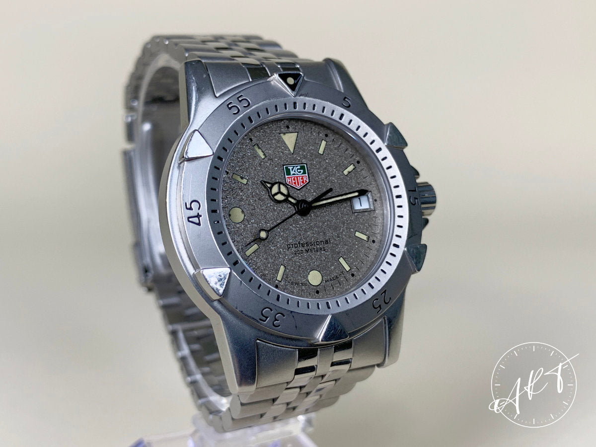 TAG Heuer Professional Granite Dial SS Quartz Diver Watch WD1211-K-20 w/ B&P