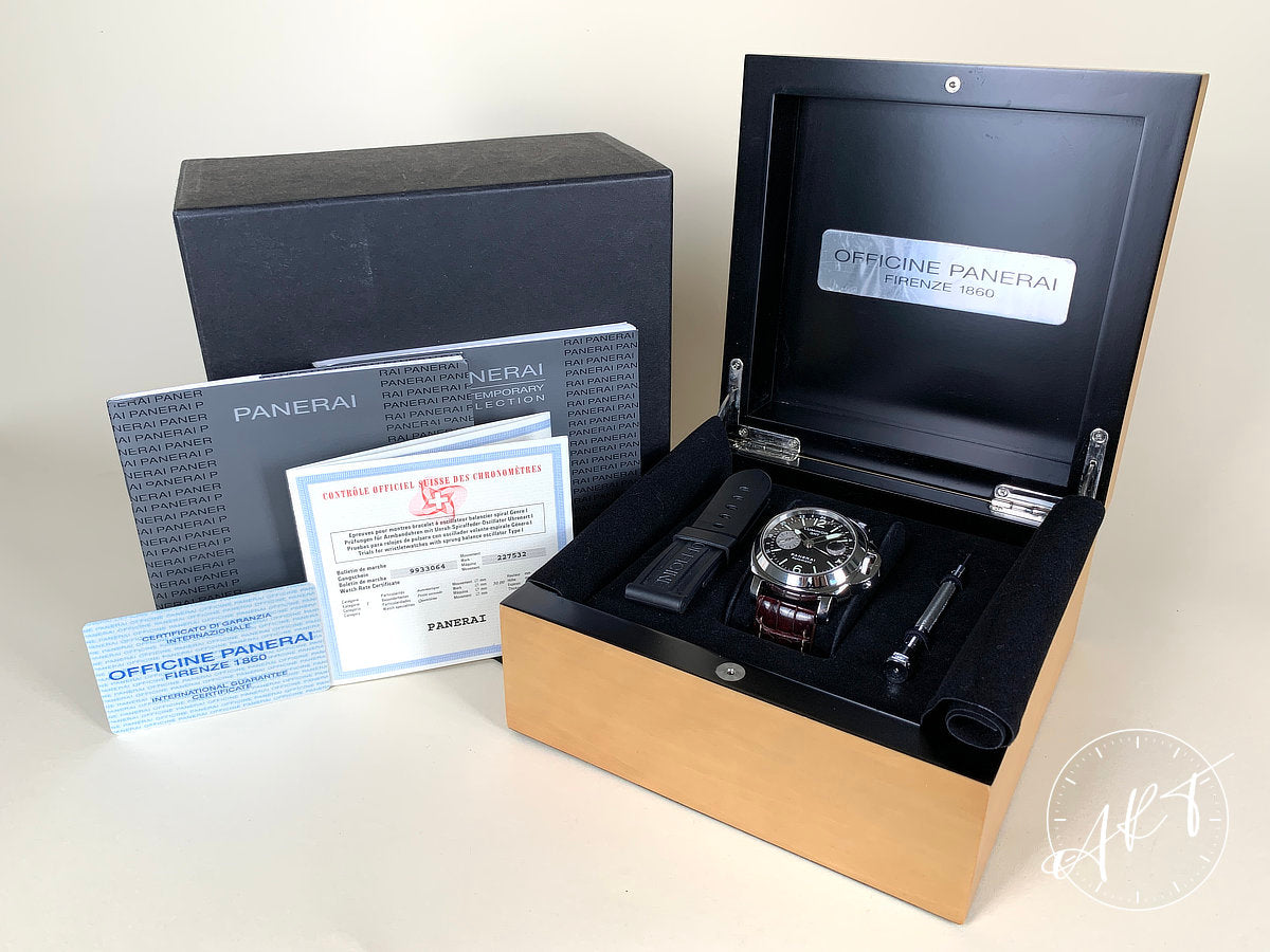 2002 Panerai PAM 88 Luminor GMT Black Dial Acciaio Auto Diver Watch PAM00088 BP