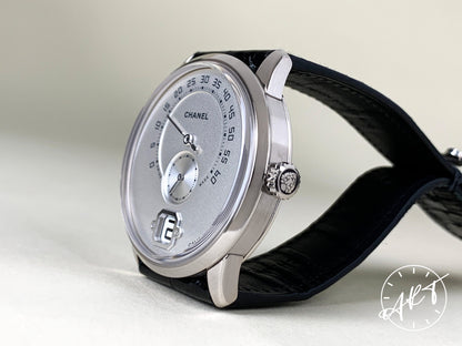 Chanel Monsieur de Chanel Jumping Hour Silver Dial 18K WG Manual Watch H4799 BP