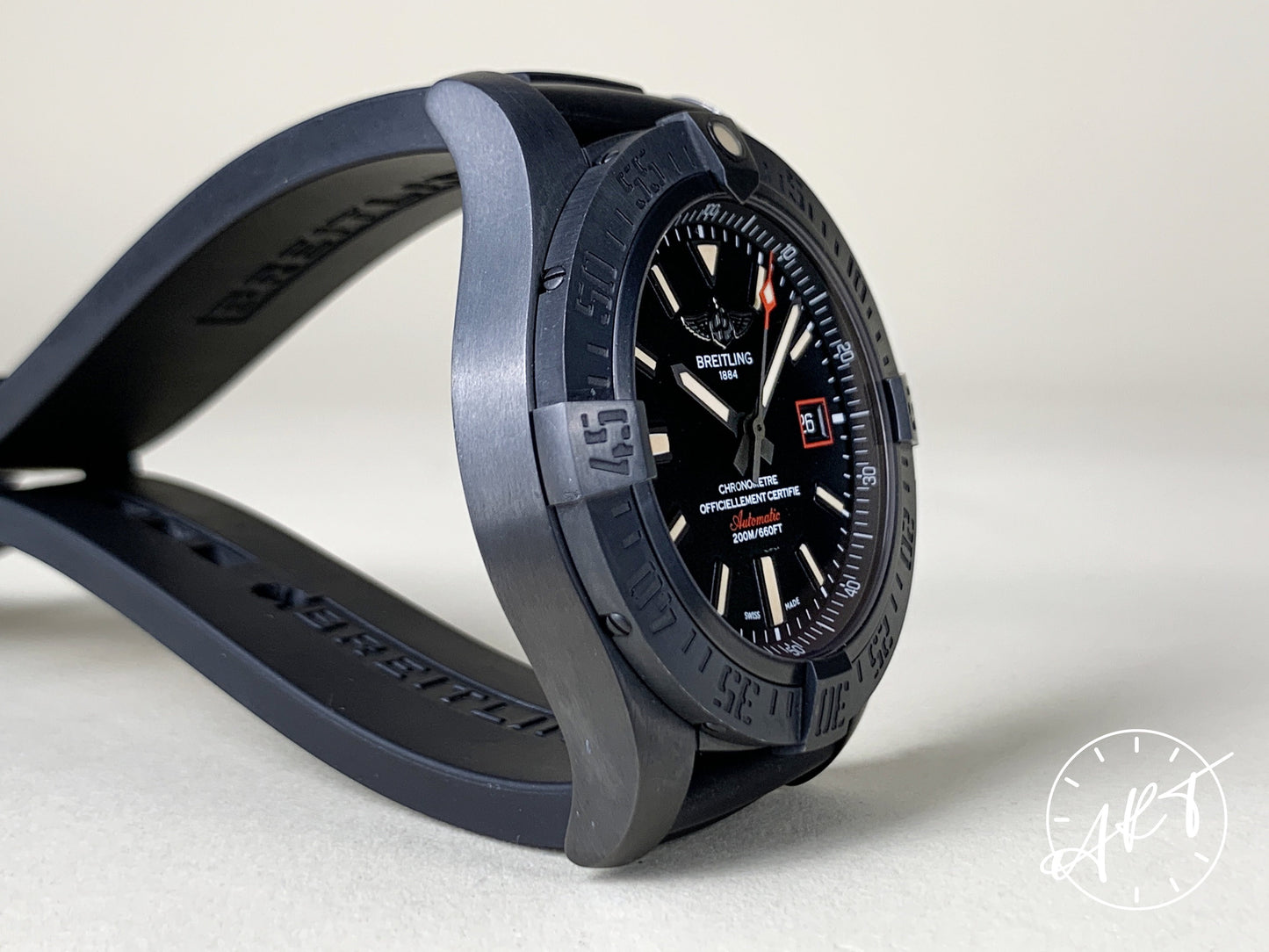 Breitling Avenger “Blackbird” Black DLC Titanium Auto Diver Watch V17311 BP