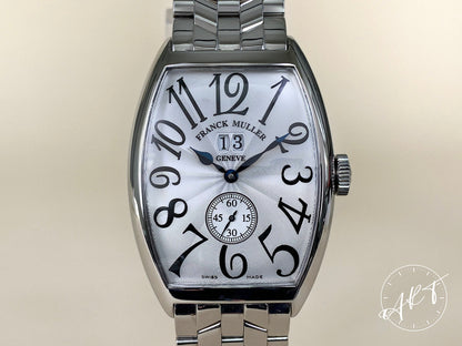 Franck Muller Cintree Curvex Big Date Silver Dial SS Auto Watch 6850 S6 GG w/ BP