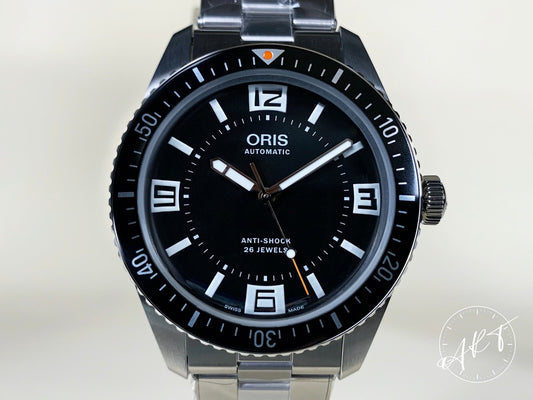 NEW Oris Divers Sixty-Five Black Dial SS Auto Maxi Topper Ltd Ed Watch w/ B&P