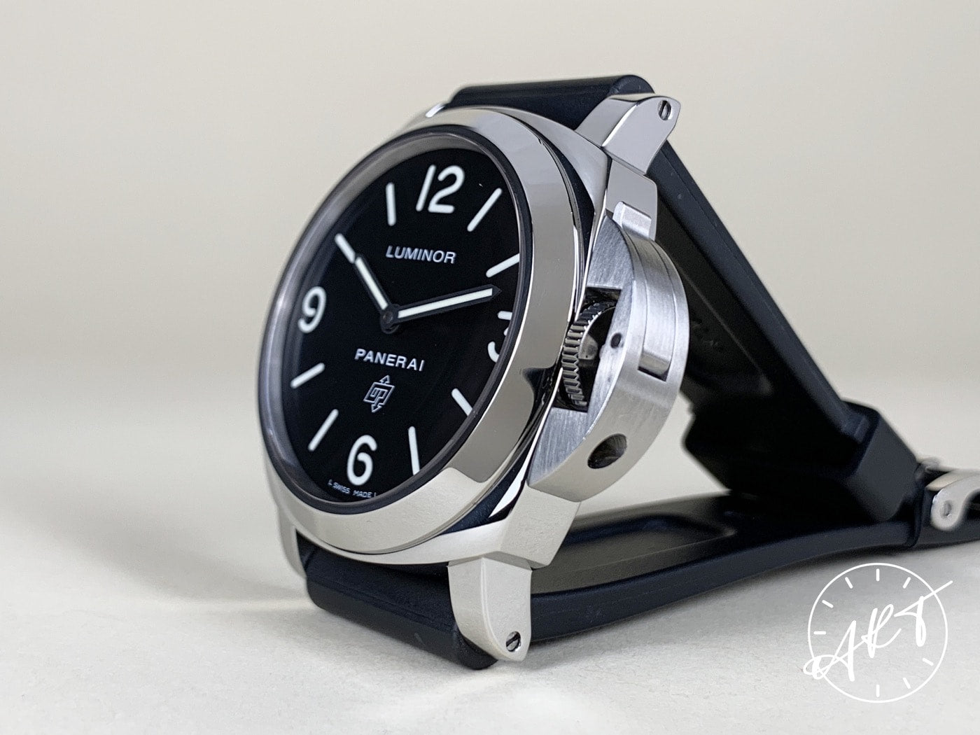 Panerai PAM 000 Luminor Base Logo Cal OP I Black Dial SS Watch PAM00000 BP