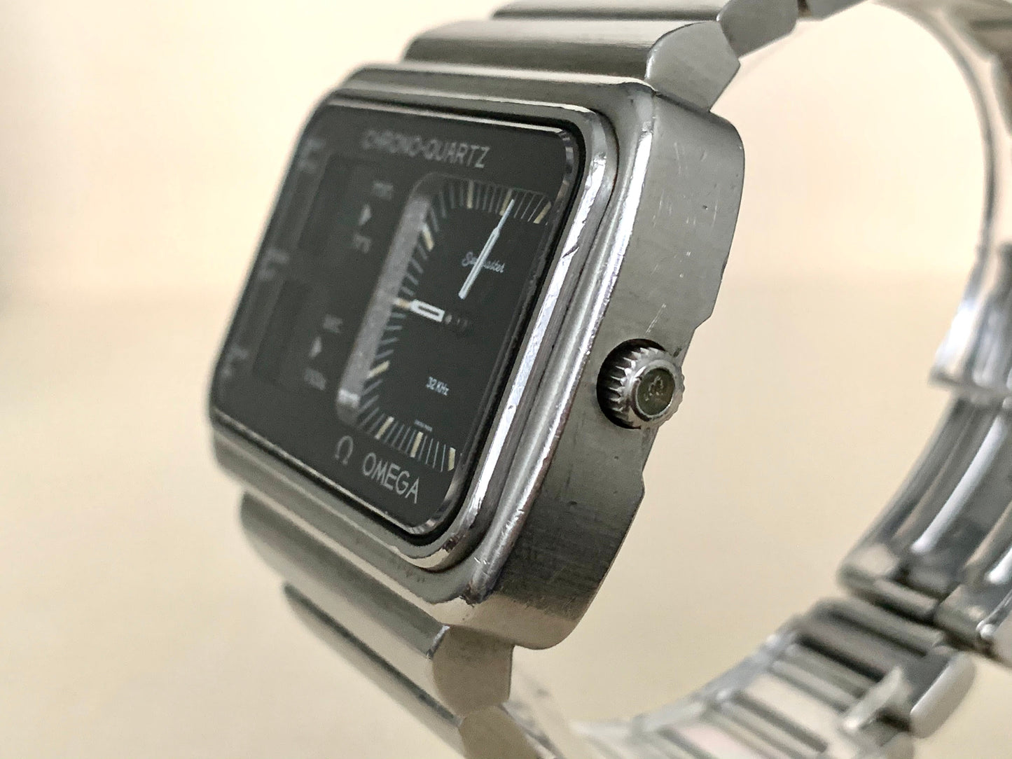 Vintage 1970s Omega Seamaster Gorgeous Patina Chrono-Quartz Watch 396.0839