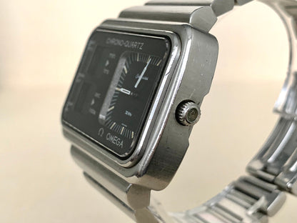 Vintage 1970s Omega Seamaster Gorgeous Patina Chrono-Quartz Watch 396.0839