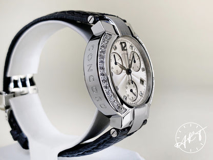 Concord La Scala Chrono Diamond Bezel Silver Diamond Dial SS Quartz Watch