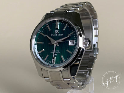 Grand Seiko Heritage Hi-Beat GMT Green Dial SS Auto Asia Ltd Watch SBGJ241 w/ BP
