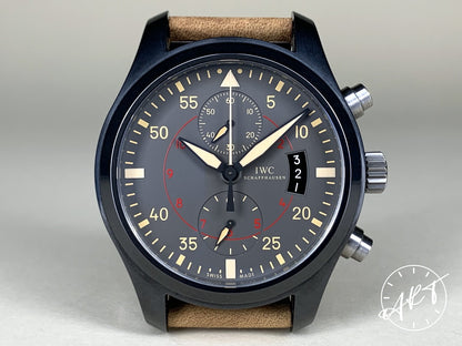 IWC Pilot Flyback Chrono Gray Dial Ceramic Auto Miramar Watch IW388002 w/ B&P