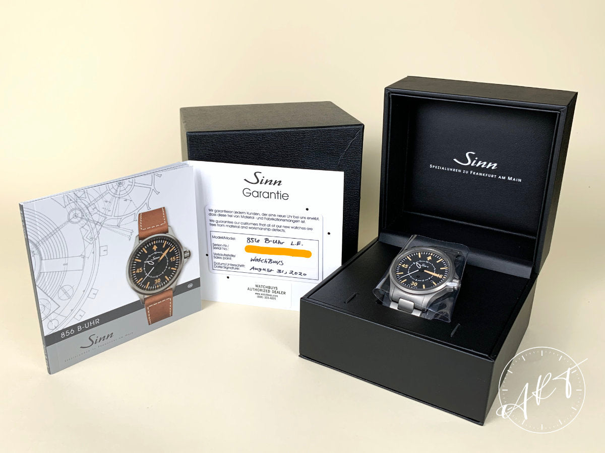 Sinn 856 B-Uhr Black Dial Tegimented Steel Auto Ltd Ed Pilot Watch in FULL SET