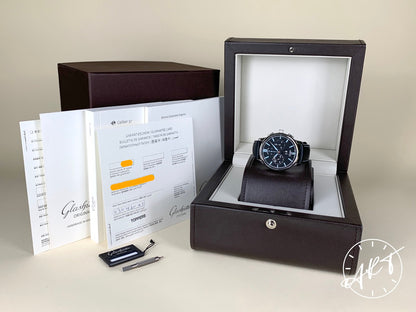 Glashütte Original Senator Chrono Panorama Date Black Dial SS Auto Watch w/ B&P