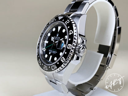 Rolex GMT-Master II Black STICK Dial Stainless Steel Auto Watch 116710LN w/ B&P