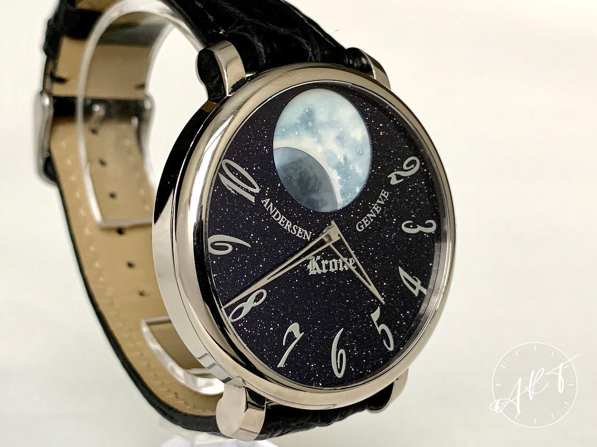 Krone x Andersen Genève La Grande Lune Midnight Blue Aventurine Dial 18K WG Ltd Watch BP