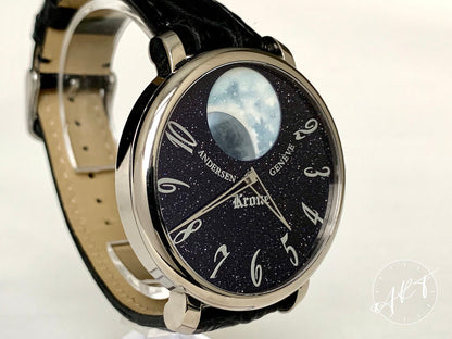 Krone x Andersen Genève La Grande Lune Midnight Blue Aventurine Dial 18K WG Ltd Watch BP