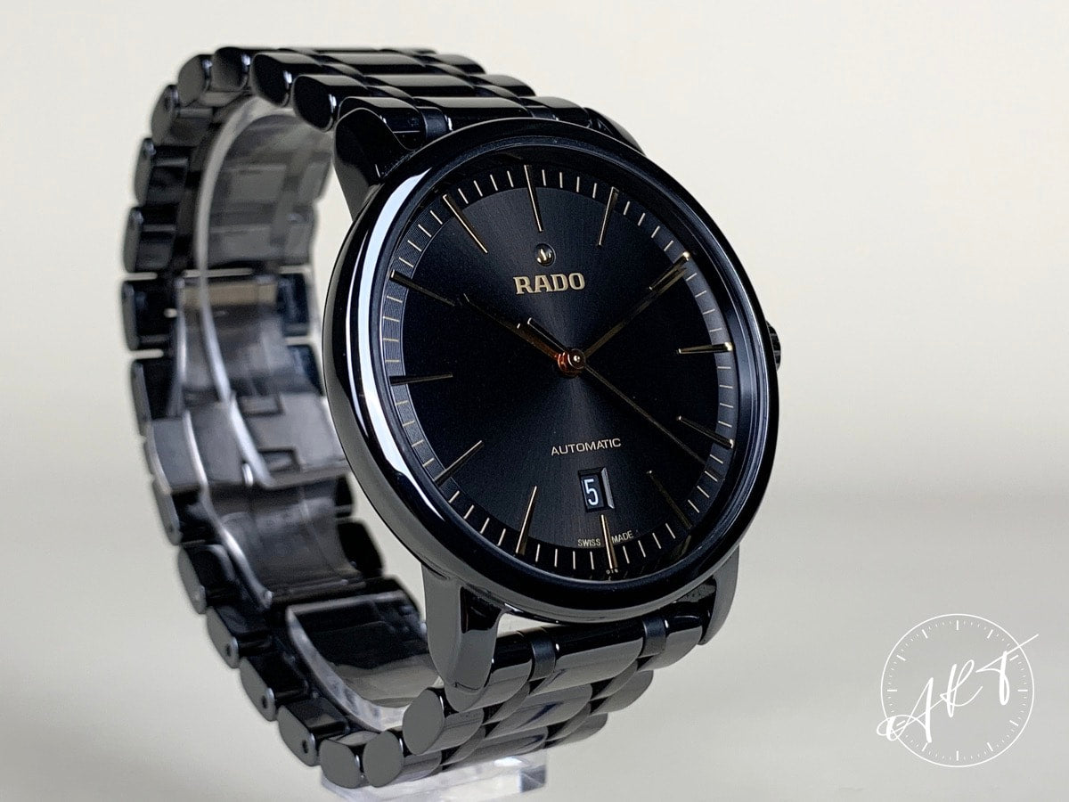 NEW Rado DiaMaster Black Dial Ceramic Automatic Watch 629.0073.3 in FULL SET