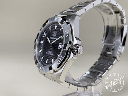 Tag Heuer Aquaracer Cal 5 Gray Guilloche Dial SS Auto Diver Watch WAY2113