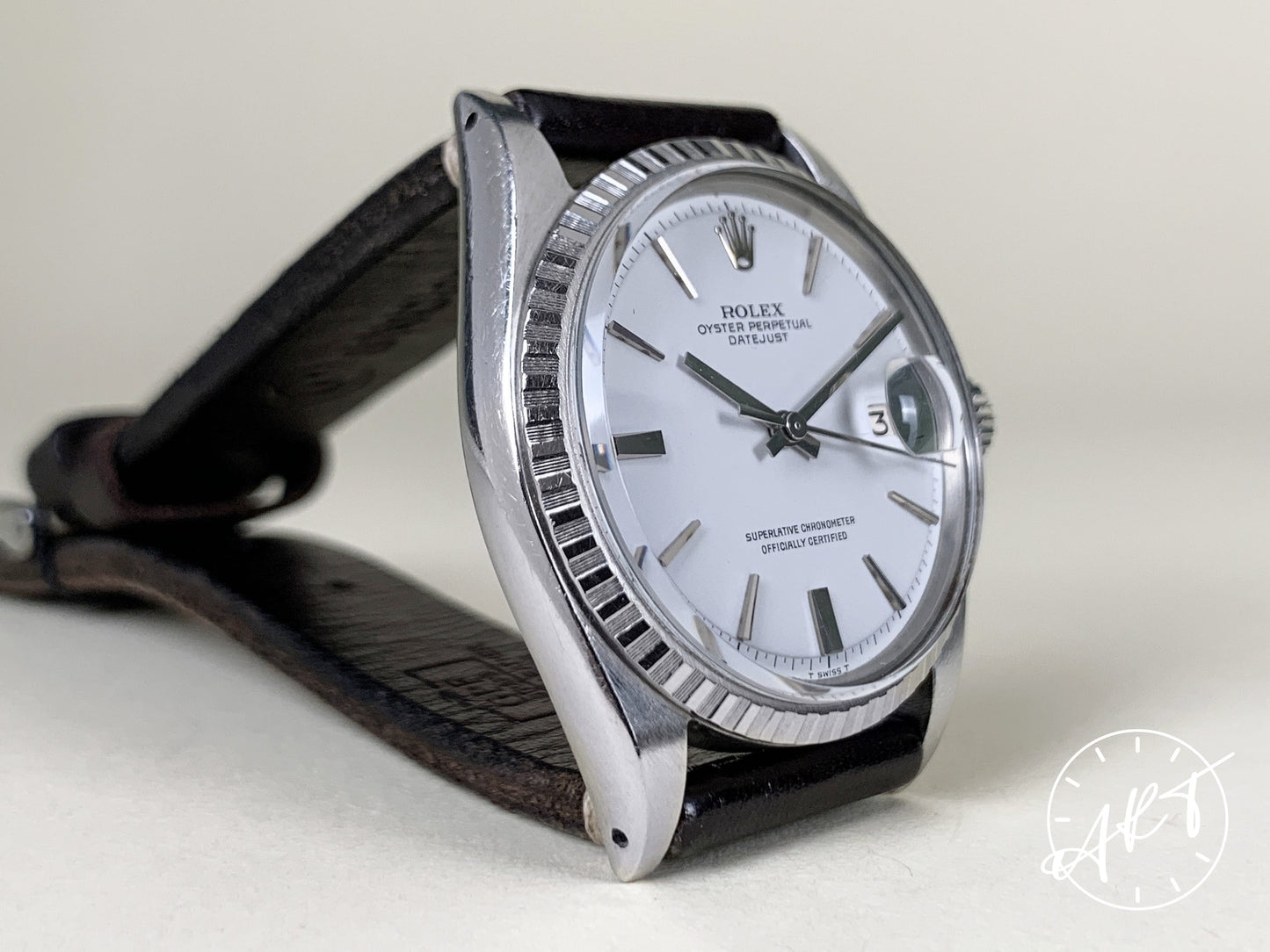 1969 Rolex DateJust White Matte Dial Stainless Steel Auto Watch 1603 in FULL SET