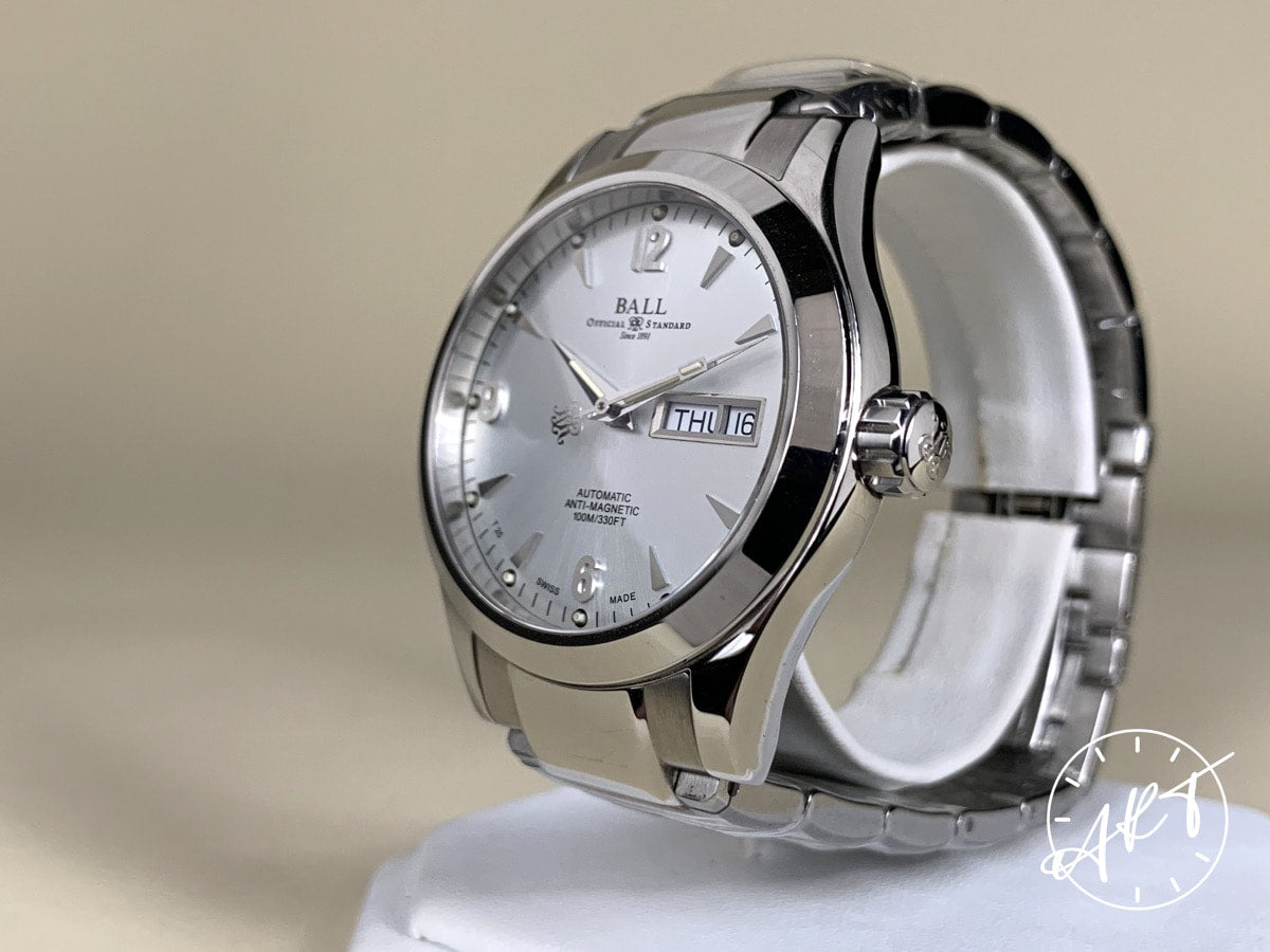 Ball Engineer II Ohio Day-Date Silver Dial SS Auto Watch NM1020C w/ Paper