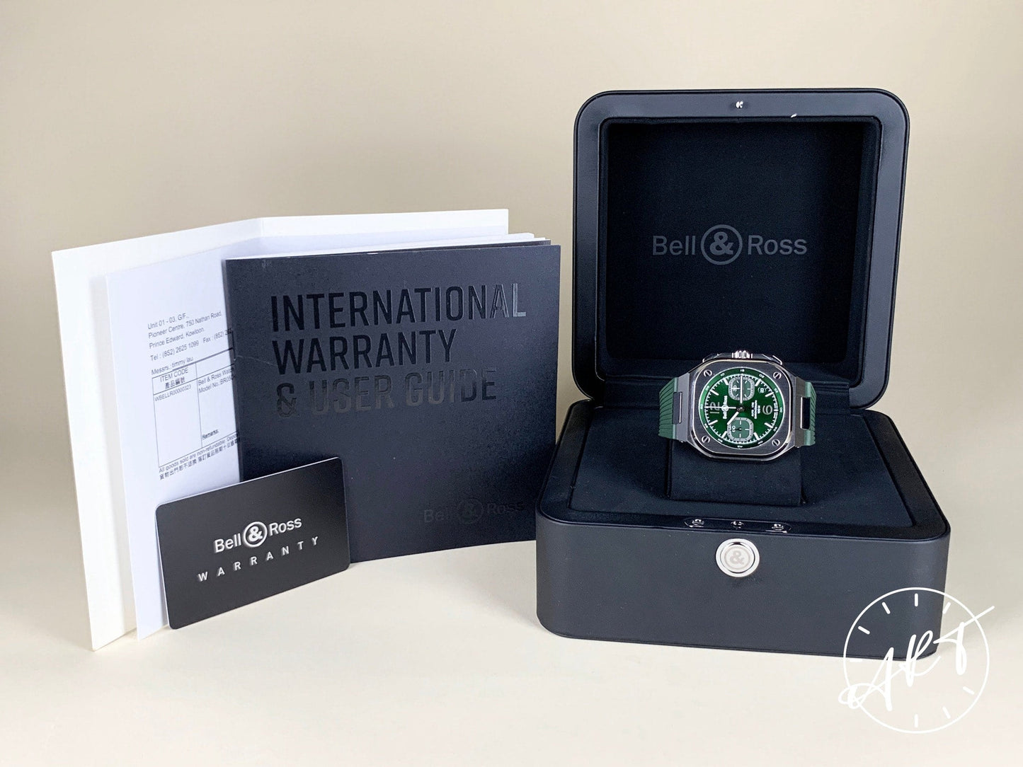 Bell & Ross Urban Chronograph Green Dial Stainless Steel Auto Watch BR05C w/ B&P