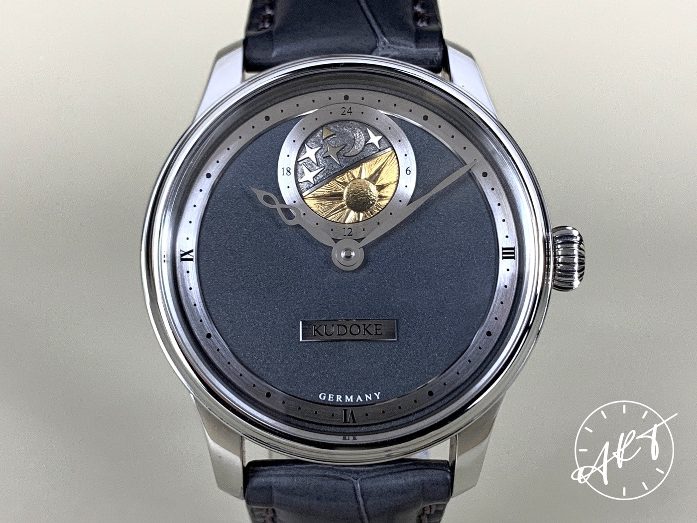 Kudoke 2 Day/Night Gray Dial SS Manual Nocturne 20 Pcs Ltd Ed Watch w/ B&P