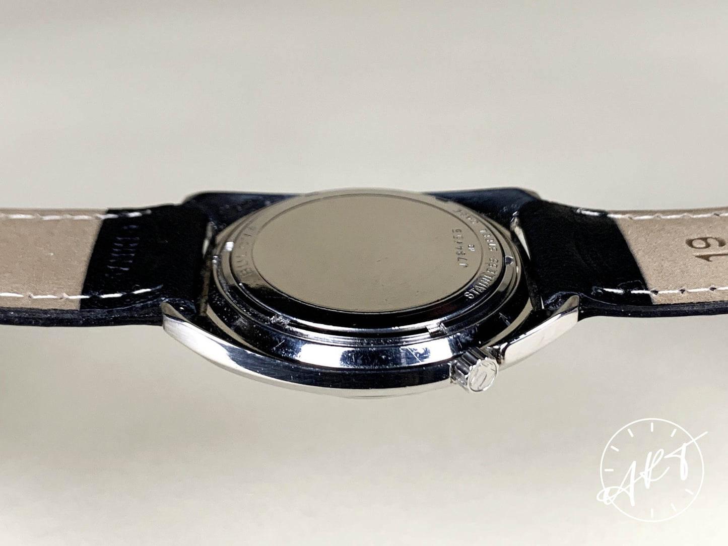 Vintage 1973 Accutron 218 Green Dial Stainless Steel Tuning Fork Watch w/ Box