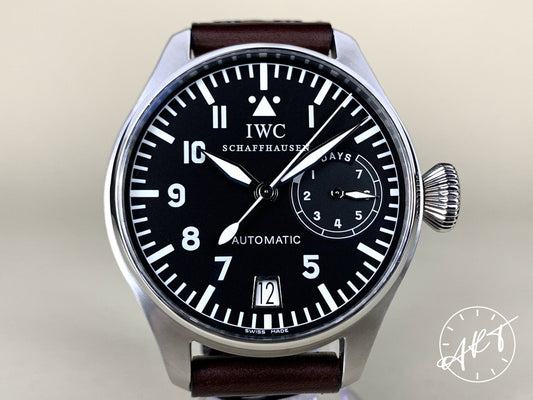 IWC Big Pilot 7 Days Black Dial SS Watch IW500201 w/ Papers *First Generation*