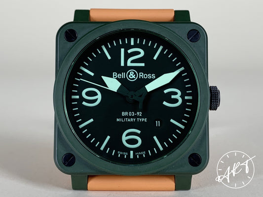 Bell & Ross Black Dial Military Green Ceramic Military Watch BR03-92-CK BP