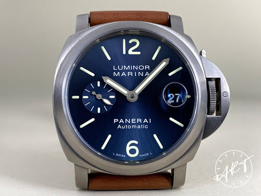 Panerai PAM 282 Luminor Marina Blue Dial Titanium Auto Diver Watch PAM00282 BP