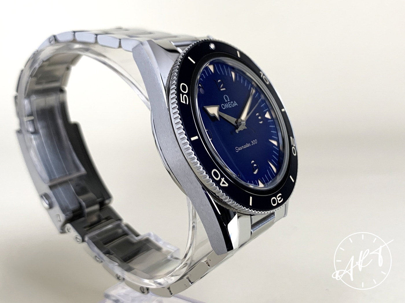Omega Seamaster 300 Master Chronometer Blue Dial SS Auto Diver Watch w/ B&P