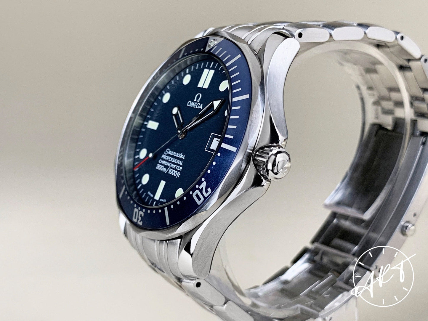 Omega Seamaster 300 Blue Wave Dial SS Auto James Bond Diver Watch 2531.80.00