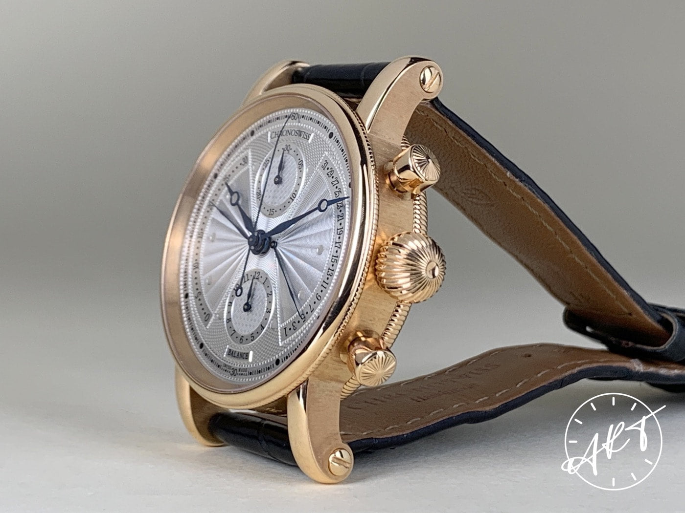 Chronoswiss Balance Chrono Retrograde Second Silver Dial 18K RG Watch BP