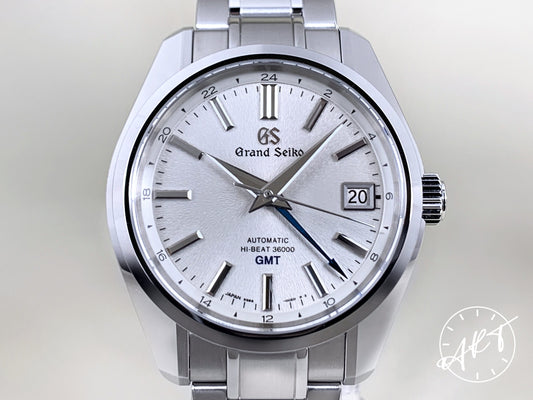Grand Seiko Heritage GMT Hi-Beat Silver Dial SS Mount Iwate Watch SBGJ201 BP