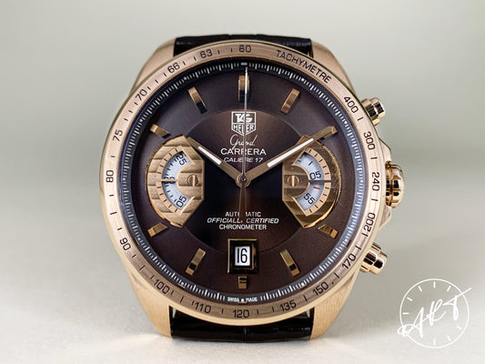 Tag Heuer Grand Carrera Chrono Chocolate Dial 18K RG 650 Pcs Ltd Watch BP