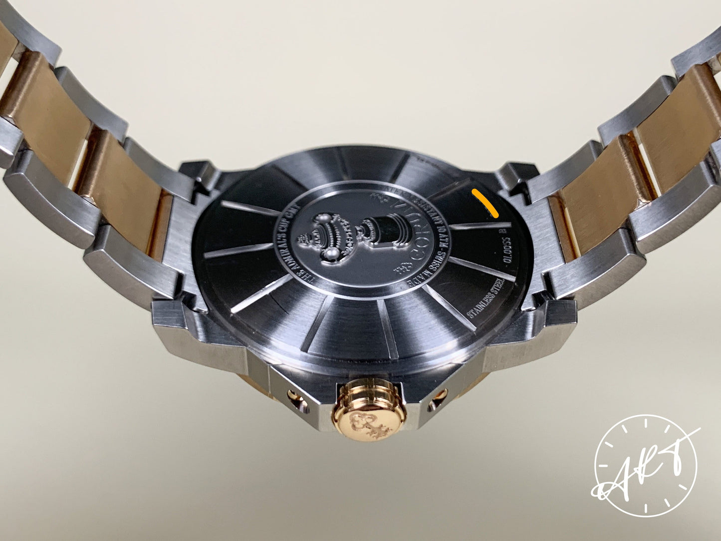 Corum Admiral's Cup GMT RG Bezel Black Dial 18K RG & SS Watch BP