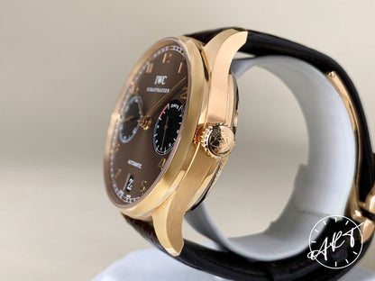 IWC Portuguese Chrono Brown Dial 18K RG Boutique-Only 500 Pcs Ltd Watch BP