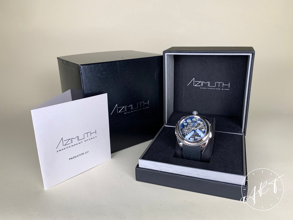 NEW Azimuth Predator 2.0 Spaceship Blue Dial Titanium Oval Manual Watch w/ B&P