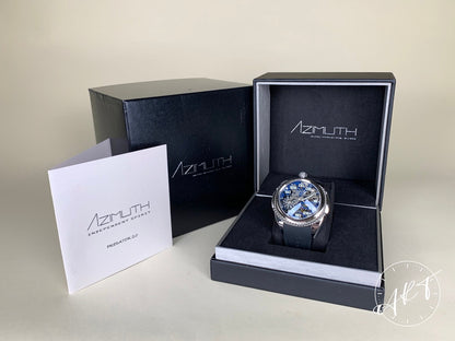 NEW Azimuth Predator 2.0 Spaceship Blue Dial Titanium Oval Manual Watch w/ B&P