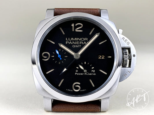 Panerai PAM 1321 Luminor 1950 3 Days GMT Black Dial Watch PAM01321 w/Box