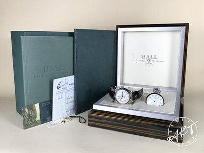 BALL Trainmaster White Dial 18K WG Auto 115 Pcs Ltd Field Watch NM1052D w/ B&P
