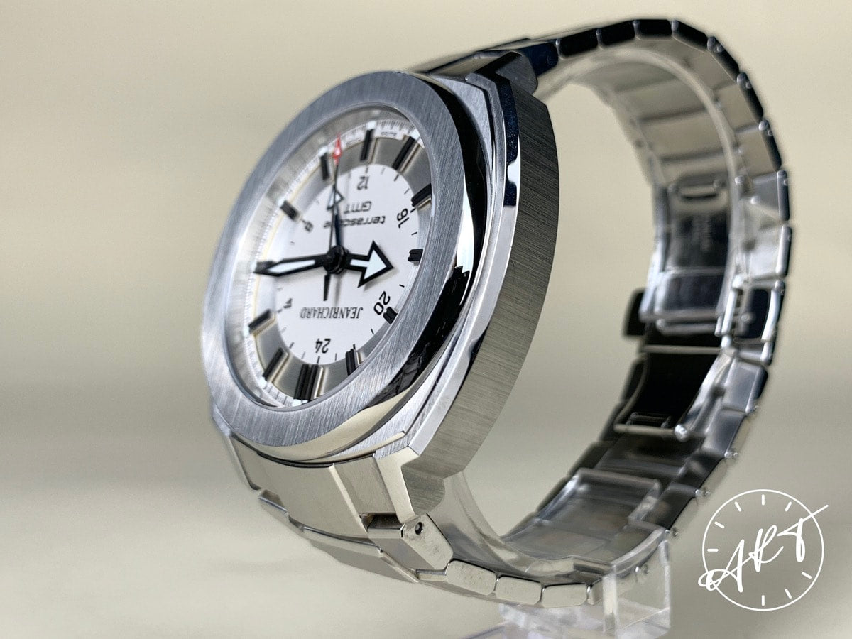 JeanRichard Terrascope GMT White Dial Stainless Steel Auto Diver Watch w/ B&P