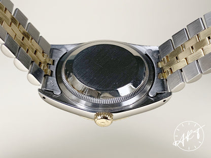 1991 Rolex Oyster Perpetual DateJust Silver Diamond Dial 18K Gold & SS Watch 16233 w/Box