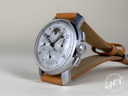 1940s Universal Genève Tri-Compax Triple Date Moonphase FAT LUGS Watch 22259