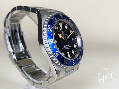 Steinhart O1V GMT-2 Blue Bezel Black Dial “Blueberry” Hong Kong Ltd Diver Watch BP