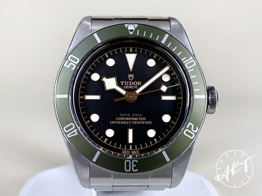 Tudor Black Bay Green Black Dial SS Harrods Ltd Diver Watch 79230G BP