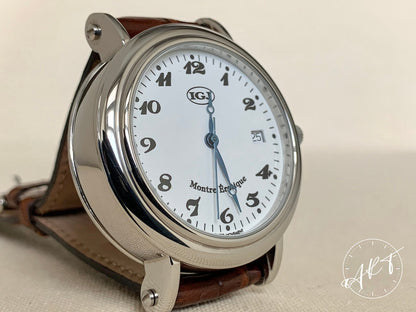 NOS IGJ Montre Erotique White Dial Stainless Steel Auto Ltd Ed Watch in FULL SET