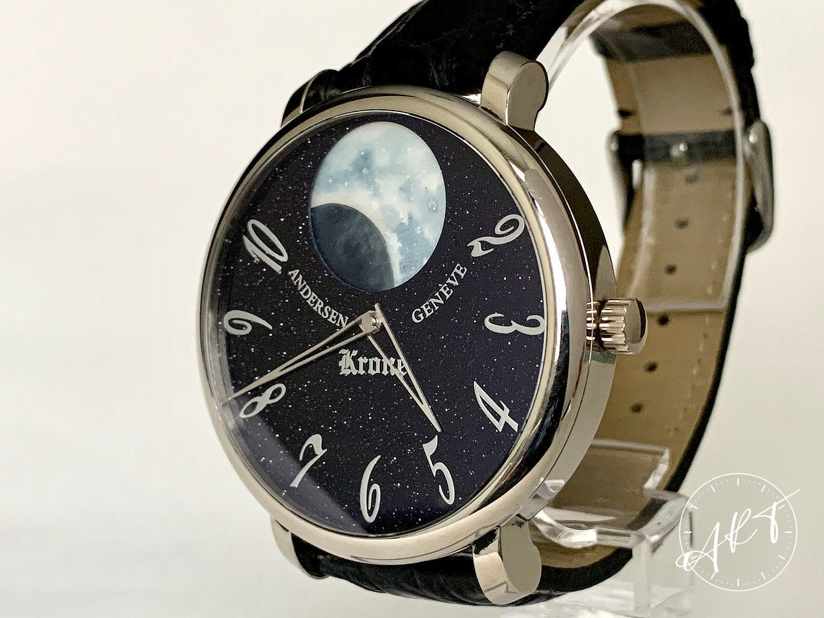 Krone x Andersen Genève La Grande Lune Midnight Blue Aventurine Dial 18K WG Ltd Watch BP