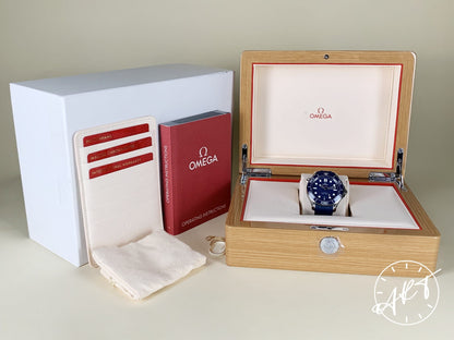 Omega Seamaster 300 Master Co-Axial Blue Dial SS Auto Diver Watch w/ B&P
